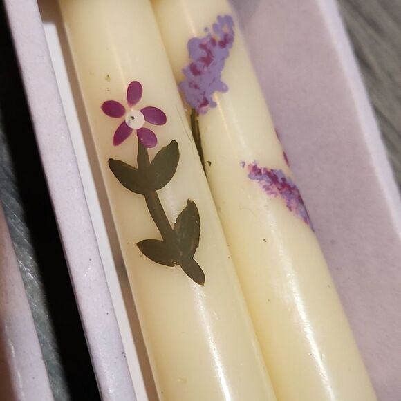 2 Sets of Ivory Handpainted Candle Stix NEW - Picture 3 of 4